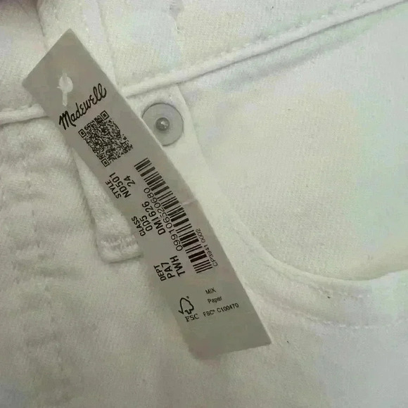 Madewell The perfect vintage Jean in White NWT Women’s Sz 24 - Picture 3 of 5